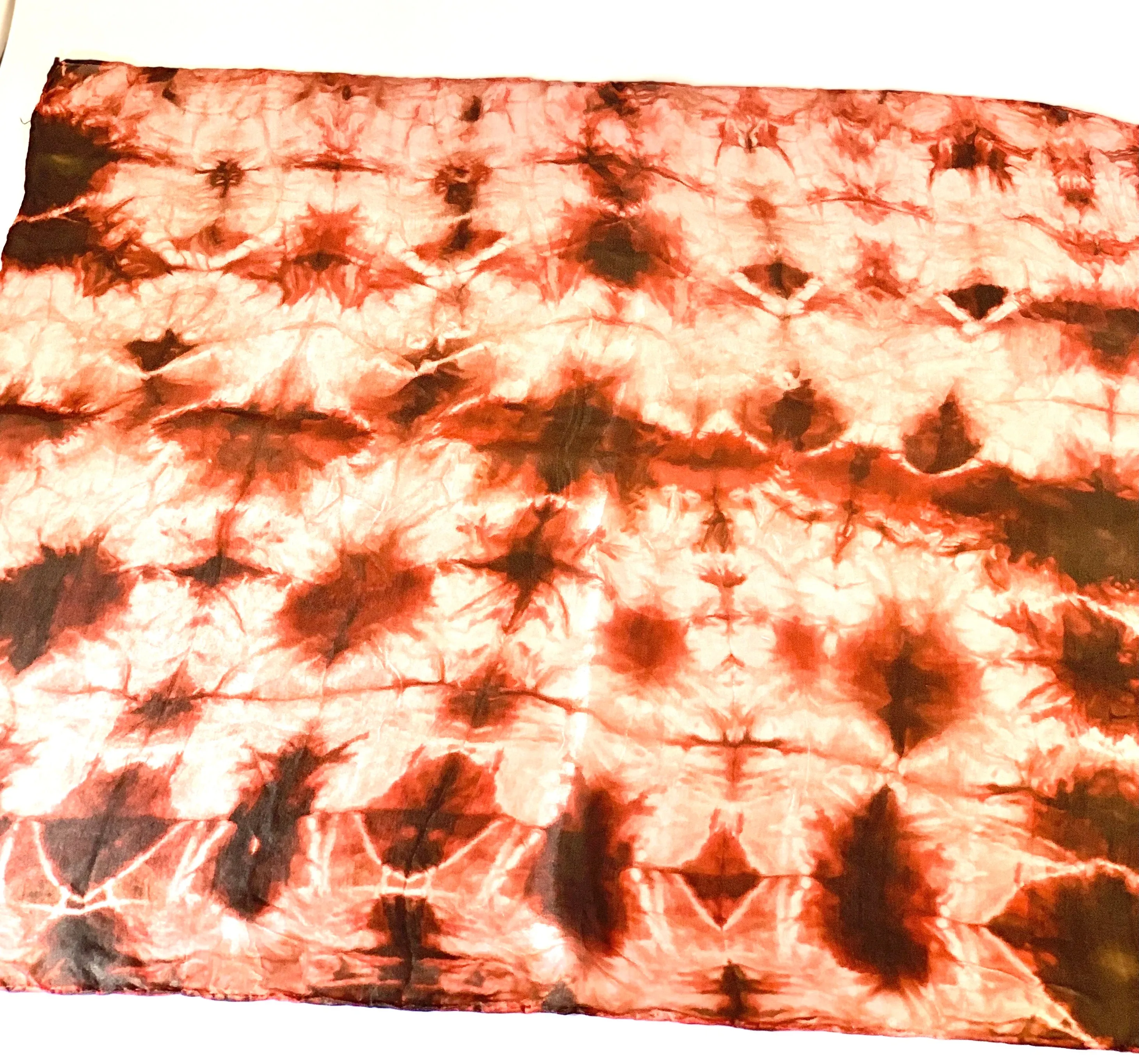 Designer Silk Scarf Rust/Burgundy