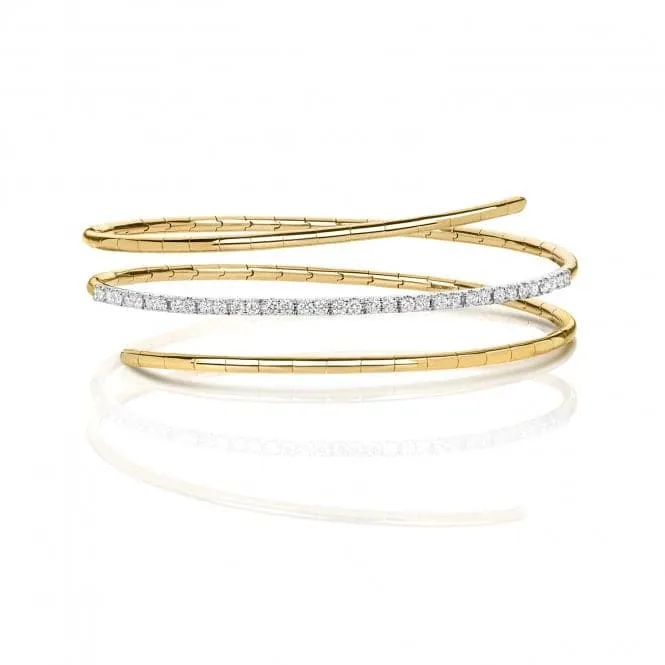 Diamond Jewellery 18ct Gold Diamond Twist Bangle BDQ106
