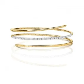 Diamond Jewellery 18ct Gold Diamond Twist Bangle BDQ106