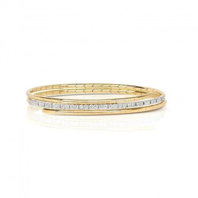 Diamond Jewellery 18ct Gold Diamond Twist Bangle BDQ106