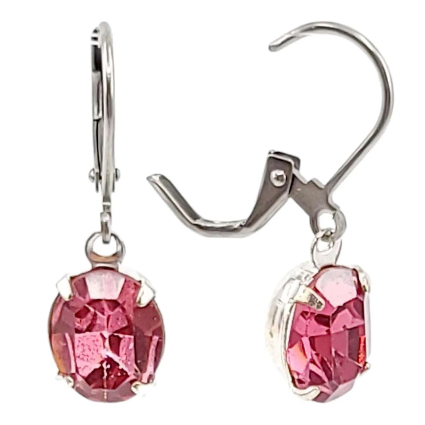 Earrings - Reds and Pinks - Steel Vintage Rhinestone Dangles (Assorted Styles) by Christine Stoll | Altered Relics