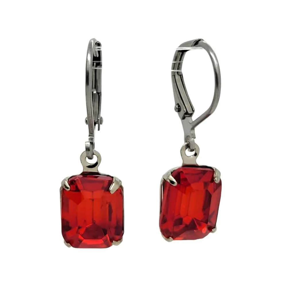 Earrings - Reds and Pinks - Steel Vintage Rhinestone Dangles (Assorted Styles) by Christine Stoll | Altered Relics