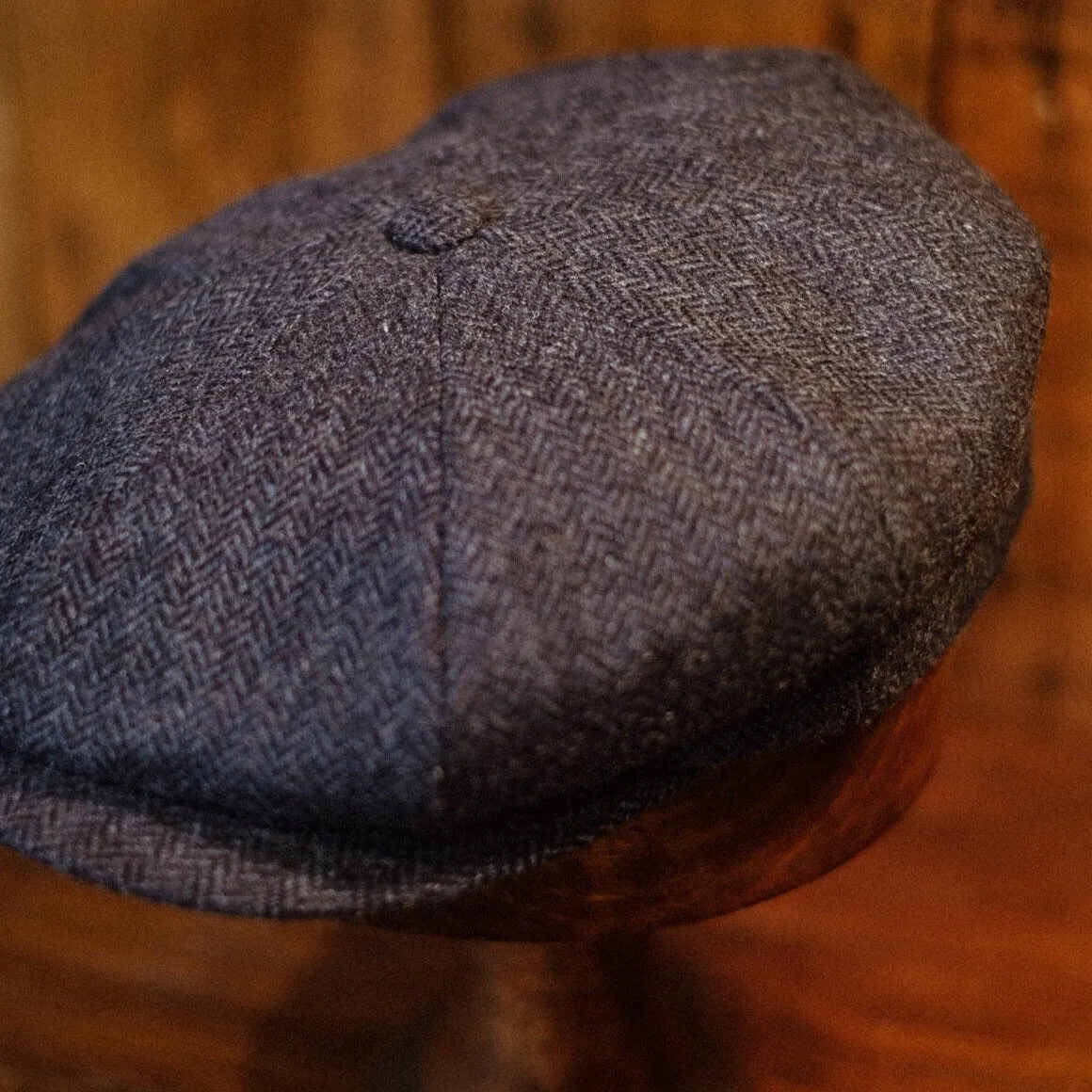Eight Piece Blue Retro Wool Newsboy Cap