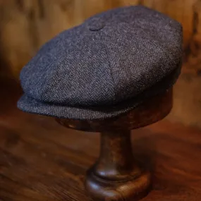 Eight Piece Blue Retro Wool Newsboy Cap