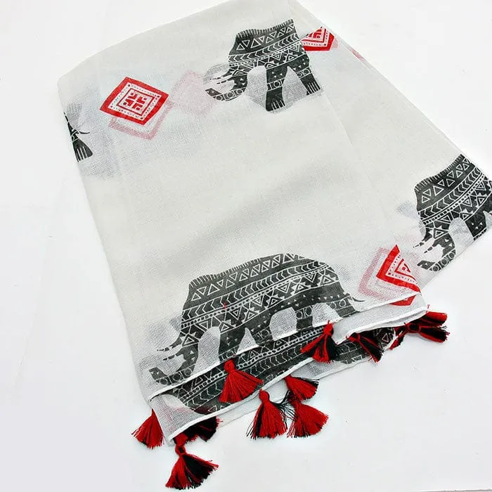 Elephant Tassel Scarf