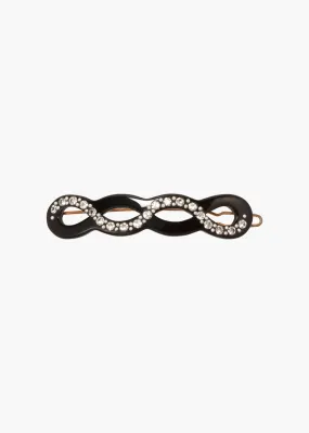Elodie Vintage French Barrette -- Black