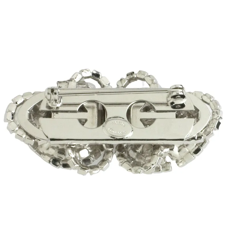 Emerald & Diamanté Double Clip Brooch by Hattie Carnegie