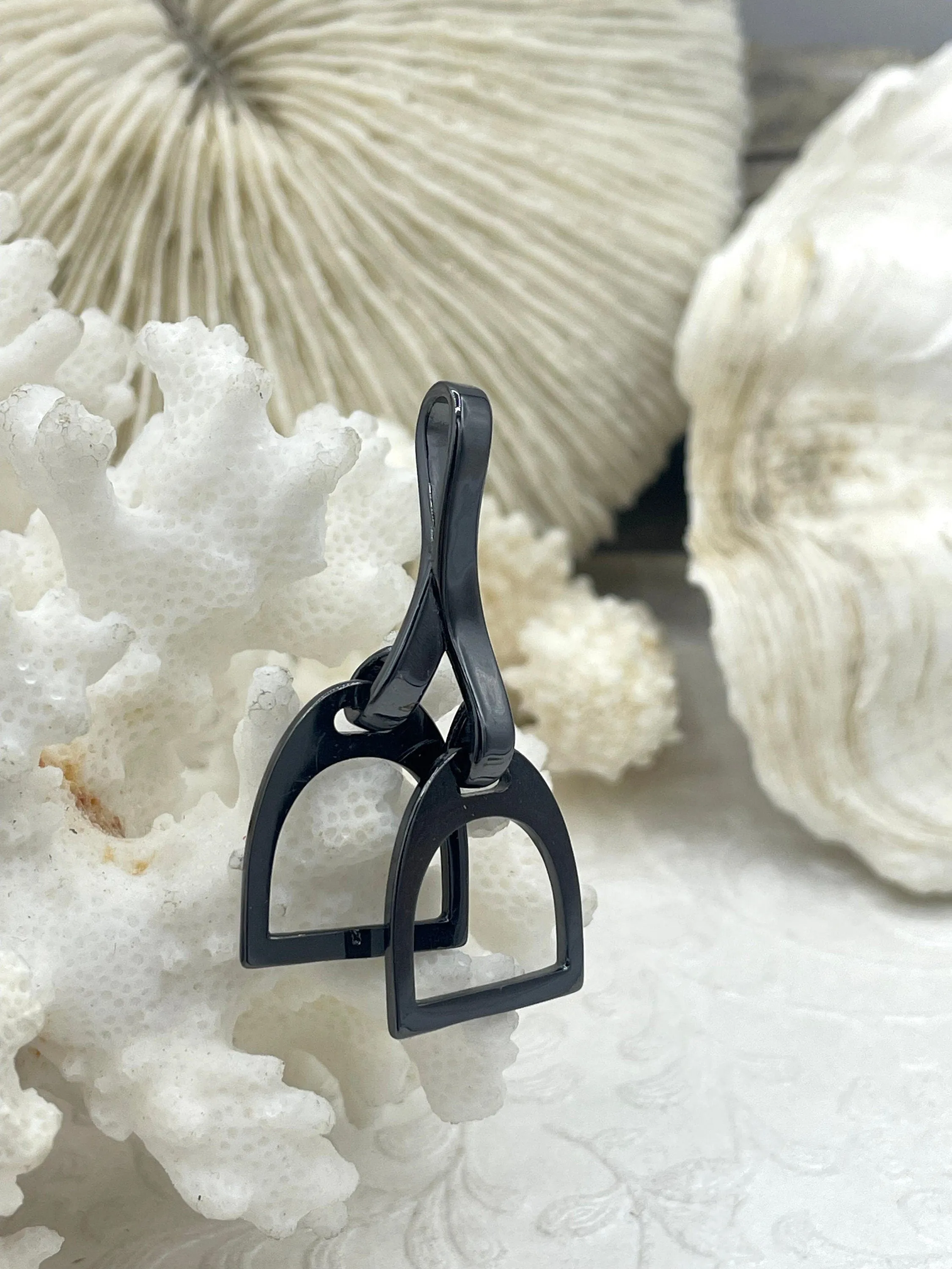Equestrian Stirrup Pendant High Quality Brass Equestrian Pendant, Stirrup Charm, Equestrian Charm Horse Jewelry, 8 Finishes Fast Ship.