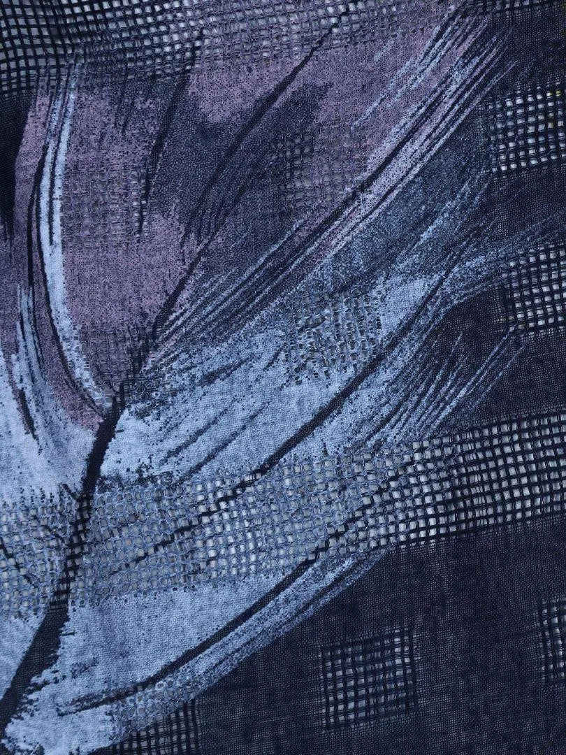 FabSeasons Premium Navy Printed Cotton Scarf for Summer & Winter