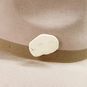 Faux Stone Slab Hat Pin in Ivory