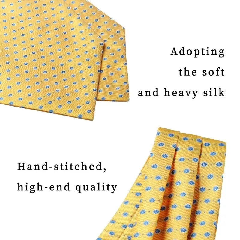 Floral Ascot Cravat Scarf - YELLOW