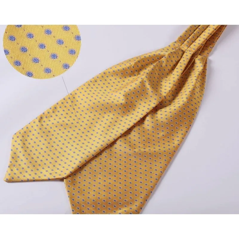 Floral Ascot Cravat Scarf - YELLOW