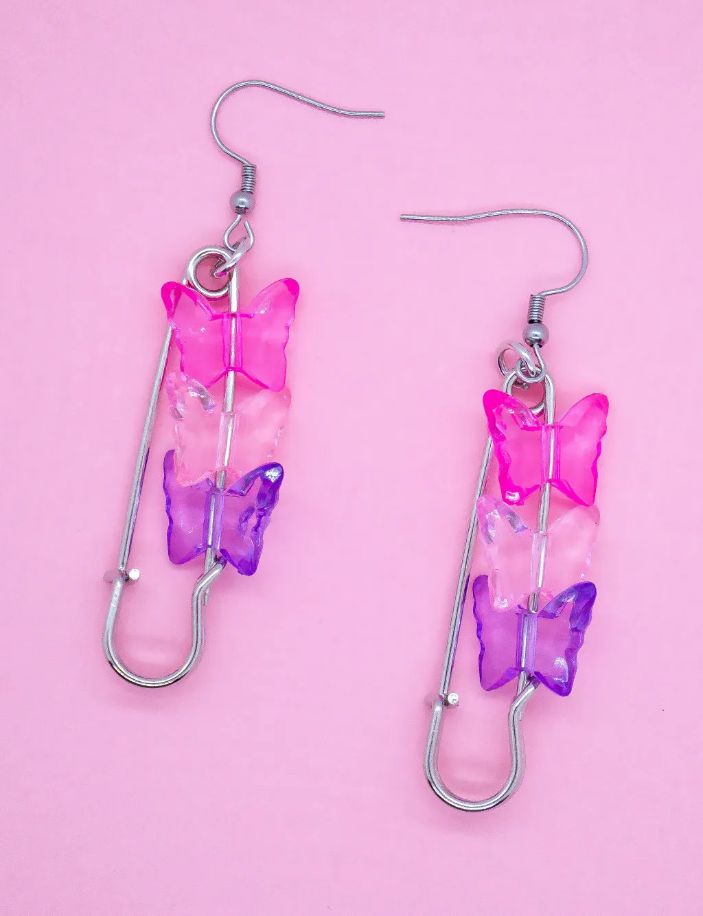 FLY AWAY BUTTERFLY EARRINGS - PINK