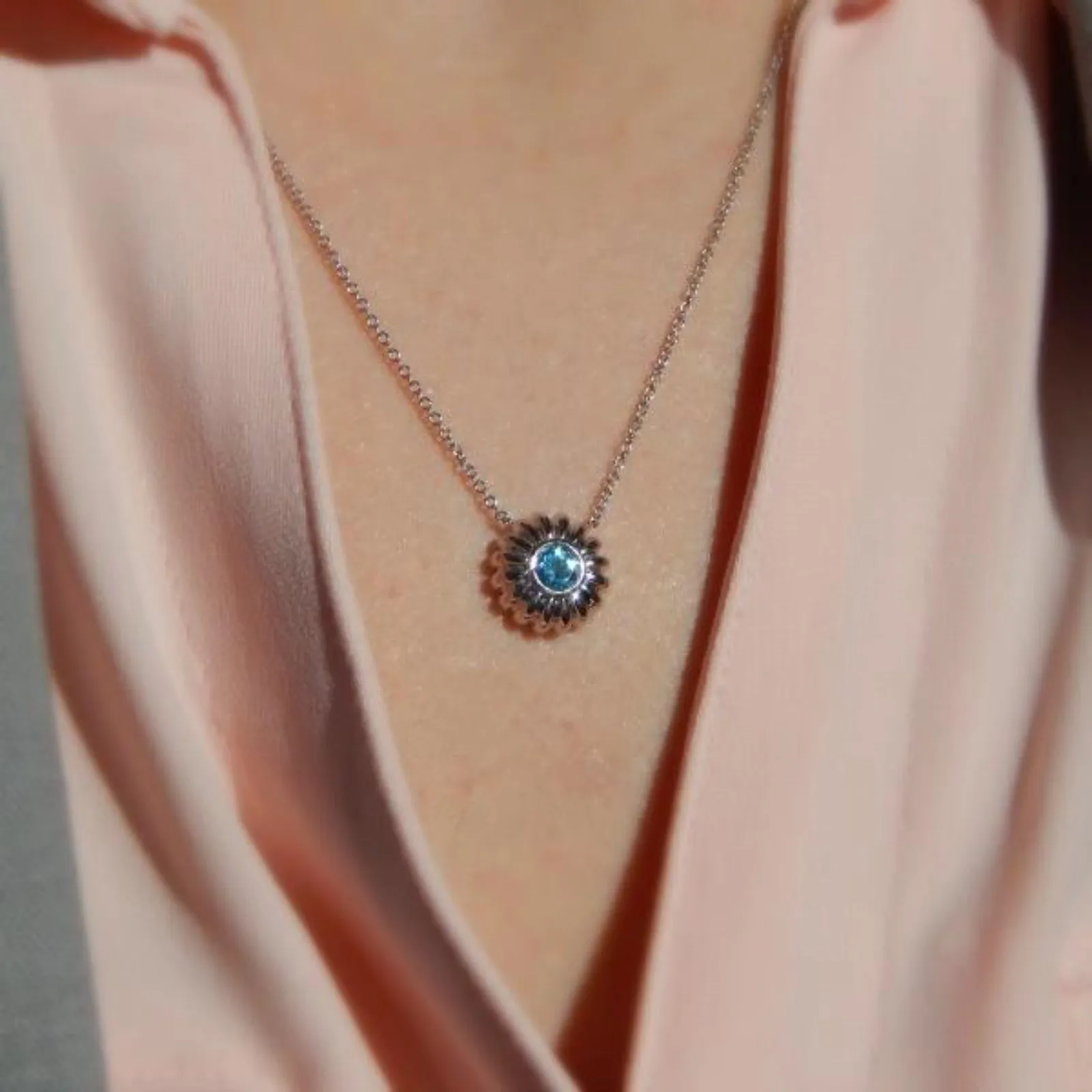 Gabriel & Co. High Polished Sterling Silver Flower Pendant