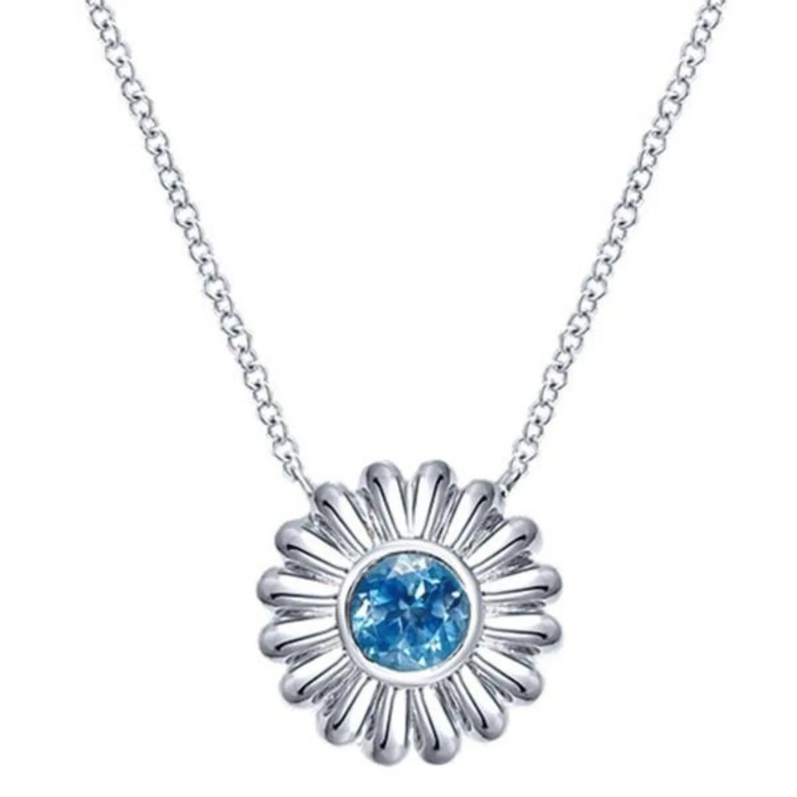 Gabriel & Co. High Polished Sterling Silver Flower Pendant