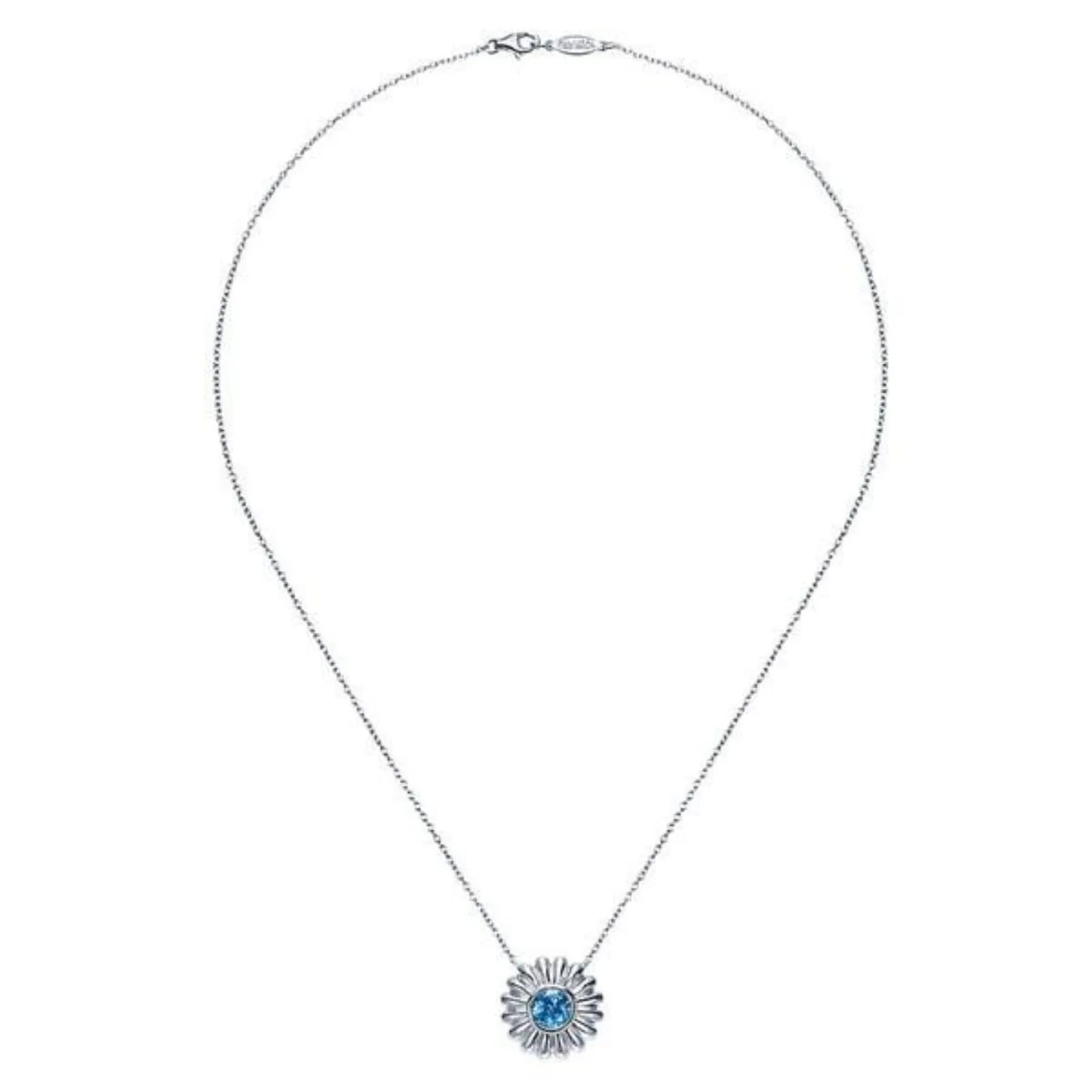 Gabriel & Co. High Polished Sterling Silver Flower Pendant