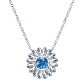 Gabriel & Co. High Polished Sterling Silver Flower Pendant