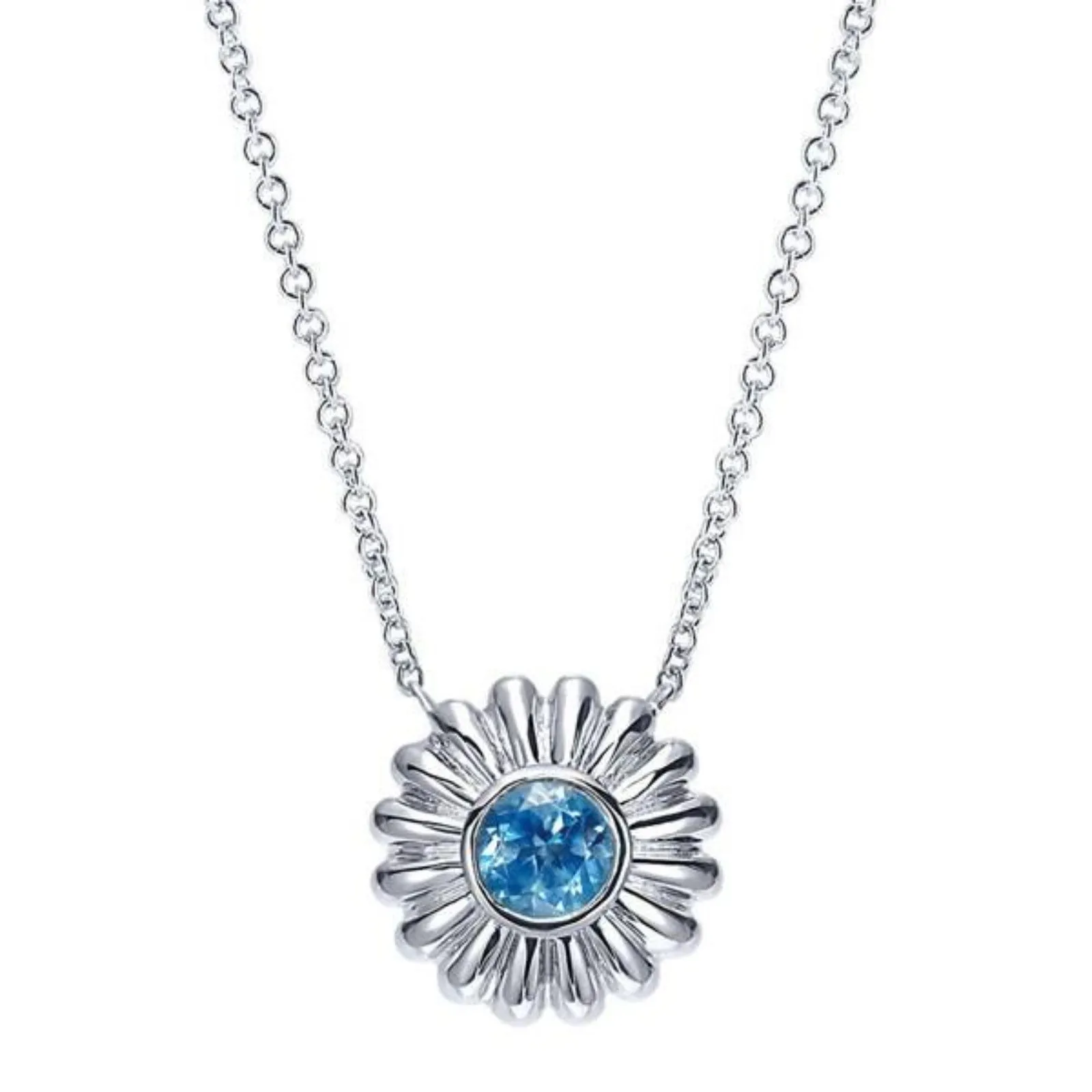 Gabriel & Co. High Polished Sterling Silver Flower Pendant