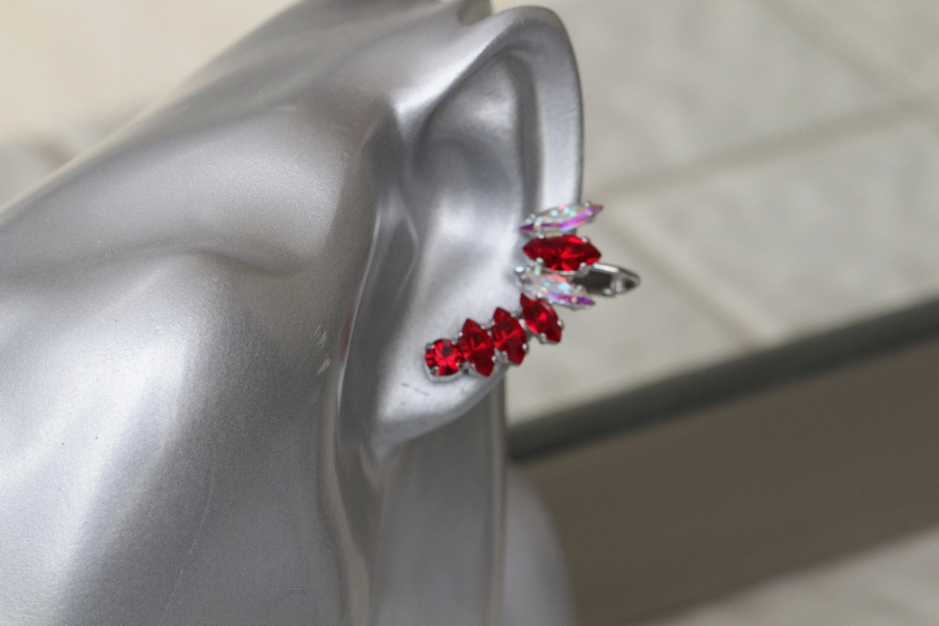 GARNET CLIMBING EARRINGS