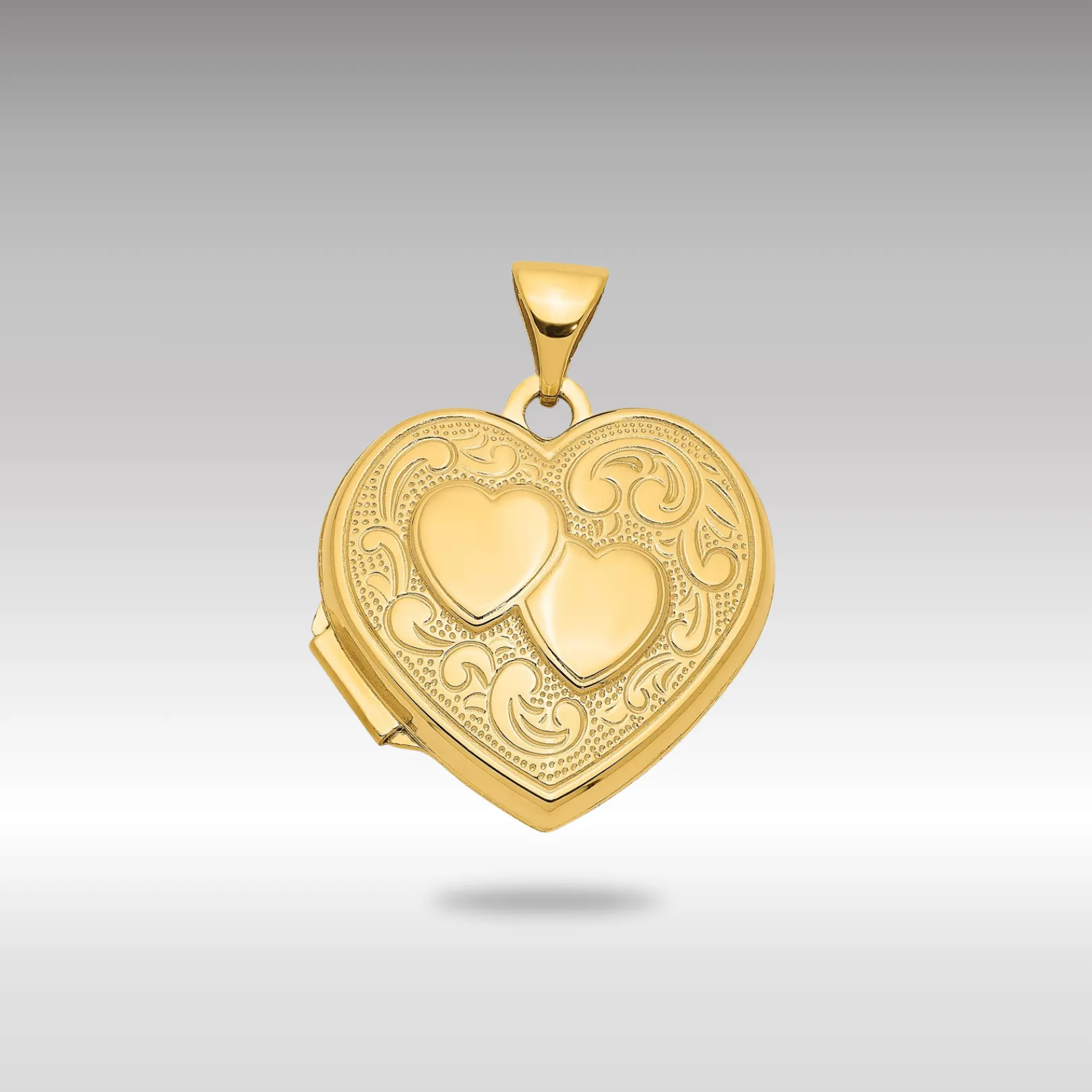 Gold Double Heart Locket Pendant - Model XL78