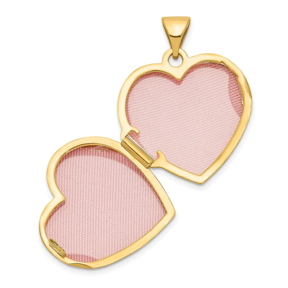 Gold Double Heart Locket Pendant - Model XL78