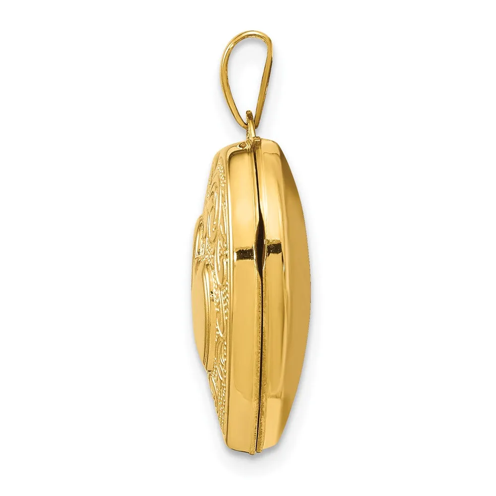 Gold Double Heart Locket Pendant - Model XL78