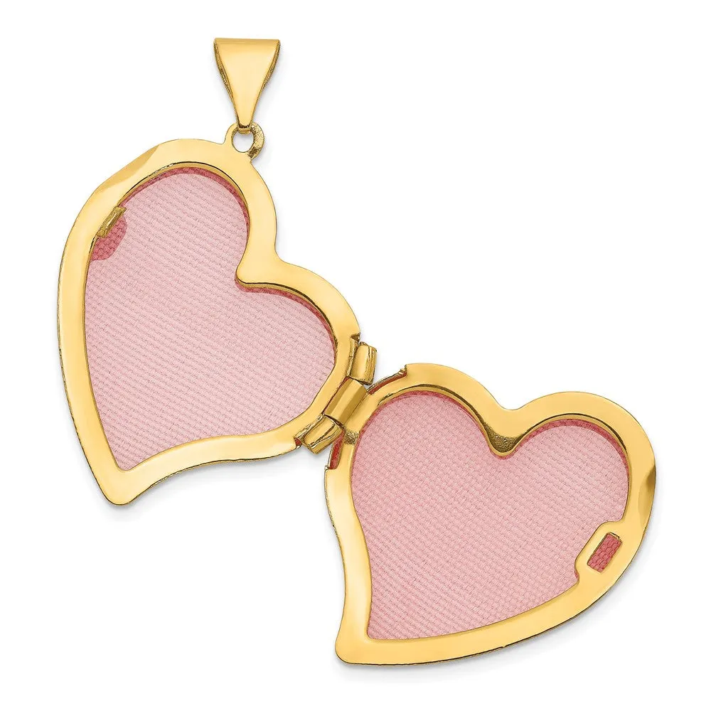 Gold Fancy Heart Locket Pendant - Model XL628