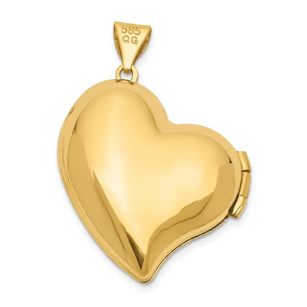 Gold Fancy Heart Locket Pendant - Model XL628