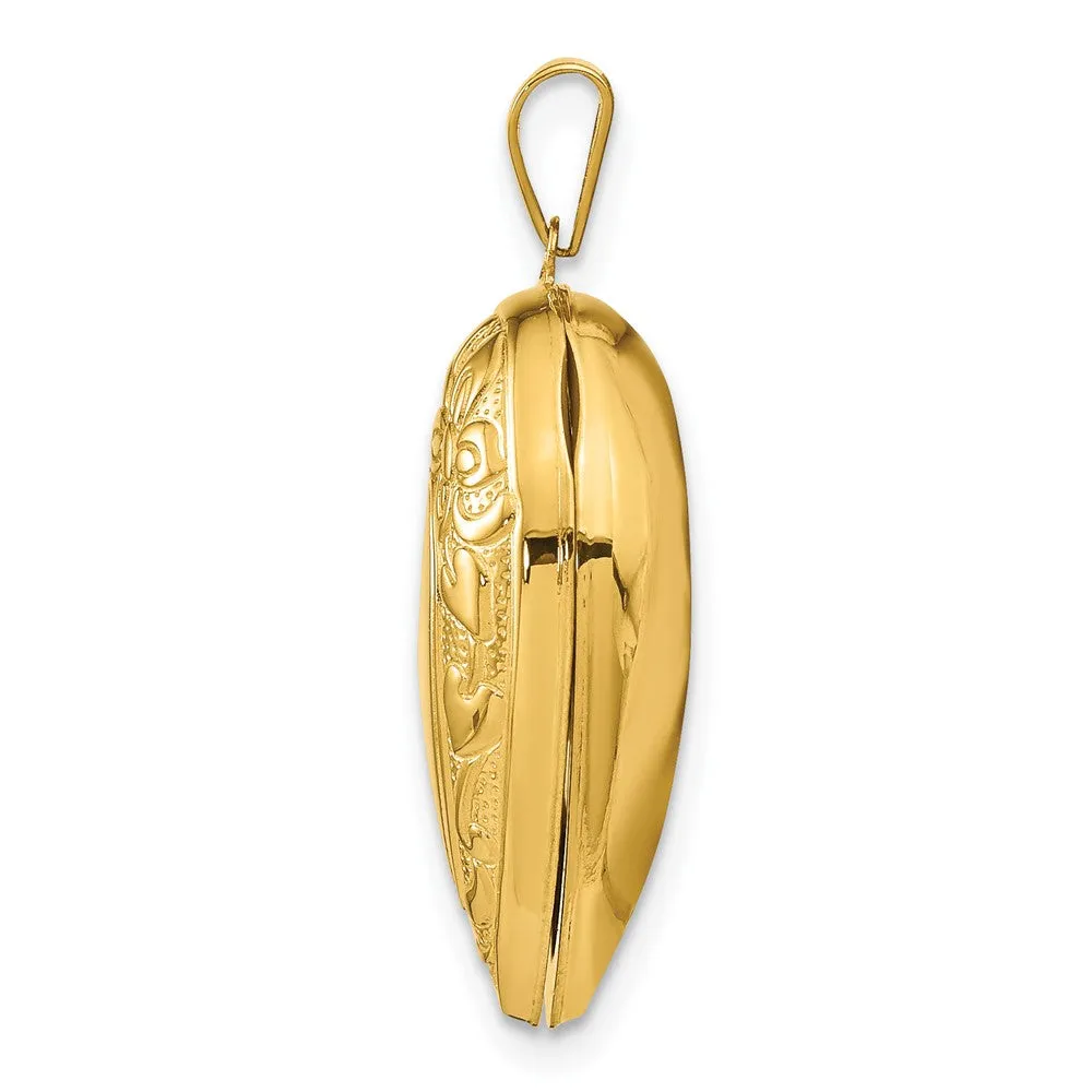Gold Fancy Heart Locket Pendant - Model XL628