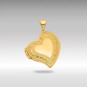 Gold Fancy Heart Locket Pendant - Model XL628