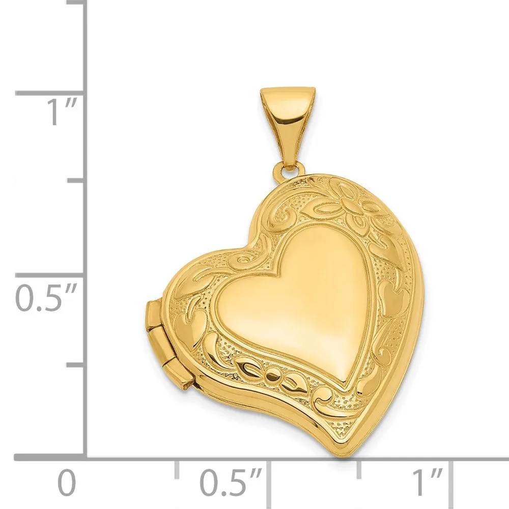 Gold Fancy Heart Locket Pendant - Model XL628