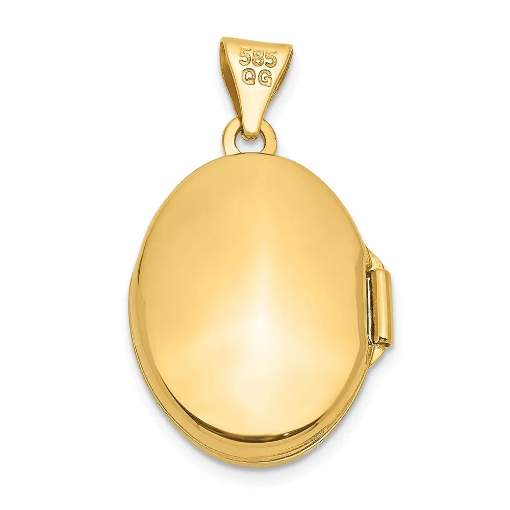 Gold Floral Oval Locket Pendant - Model XL116