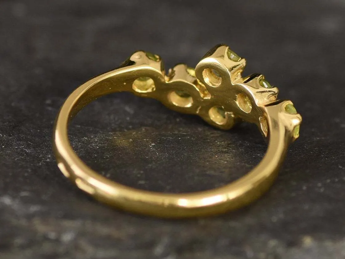 Gold Peridot Ring - Natural Peridot Ring - Bypass Gold Ring
