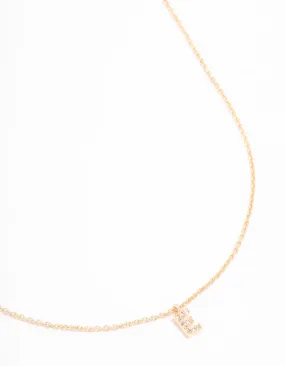 Gold Plated Cubic Zirconia Letter E Necklace