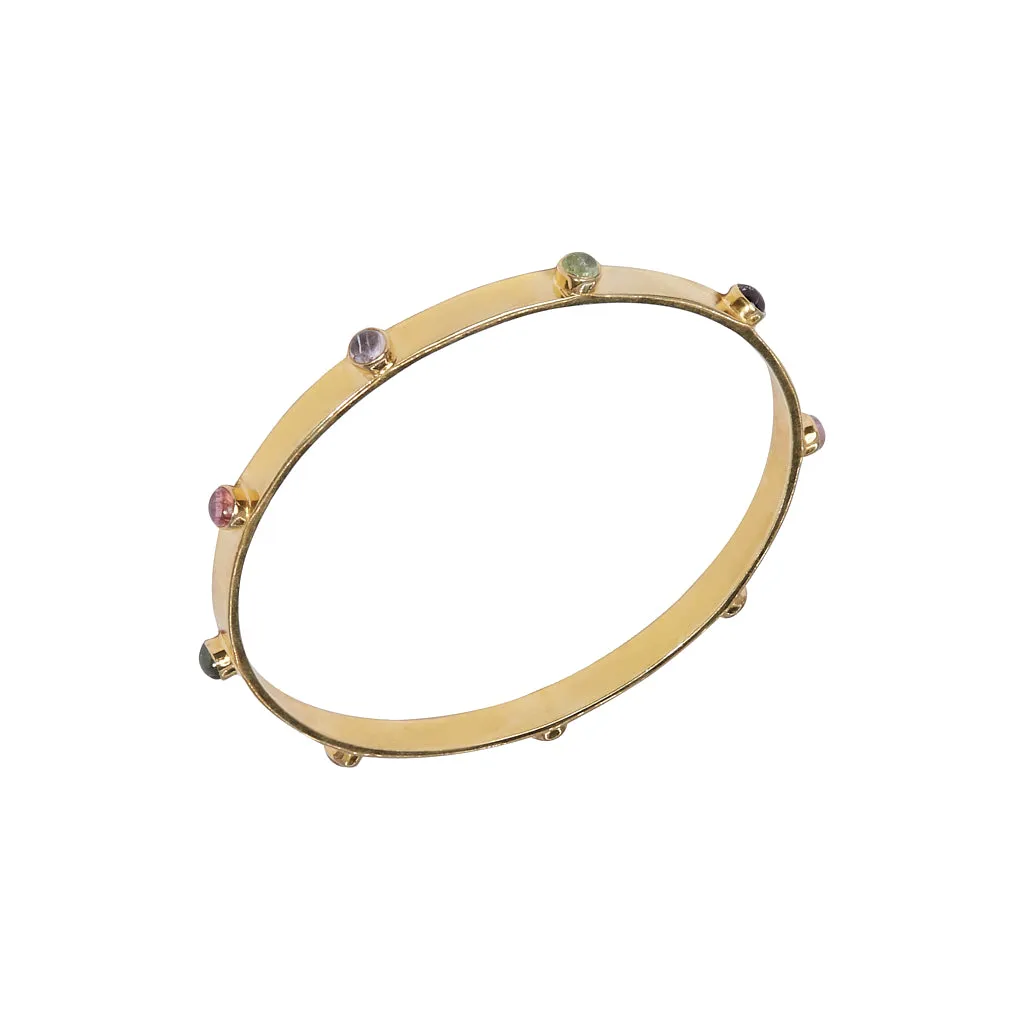 Gold Plated Multi Stone Bangle