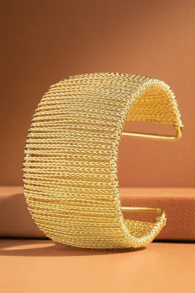 Goldtone Wire Wrap Statement Cuff