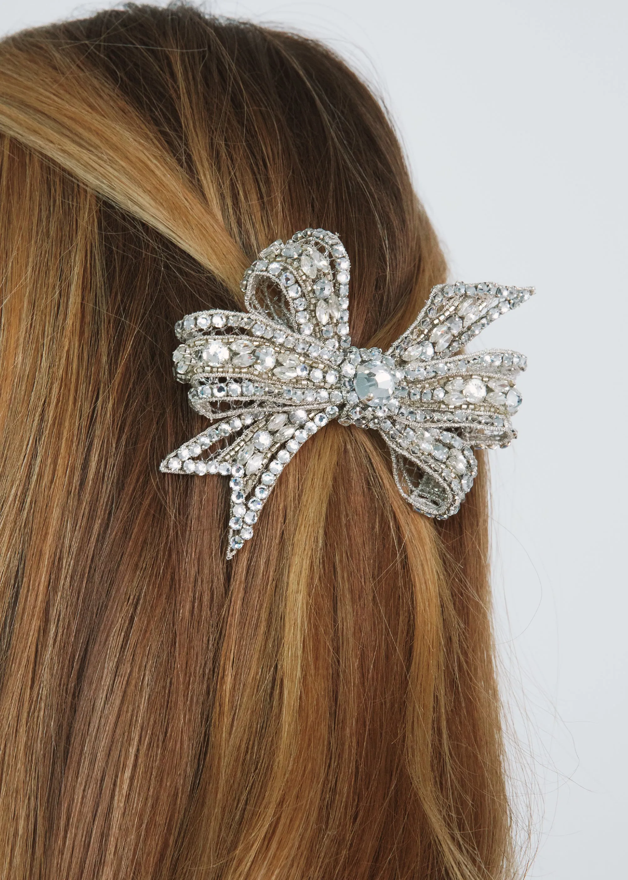 Gracelyn Bow Barrette -- Crystal