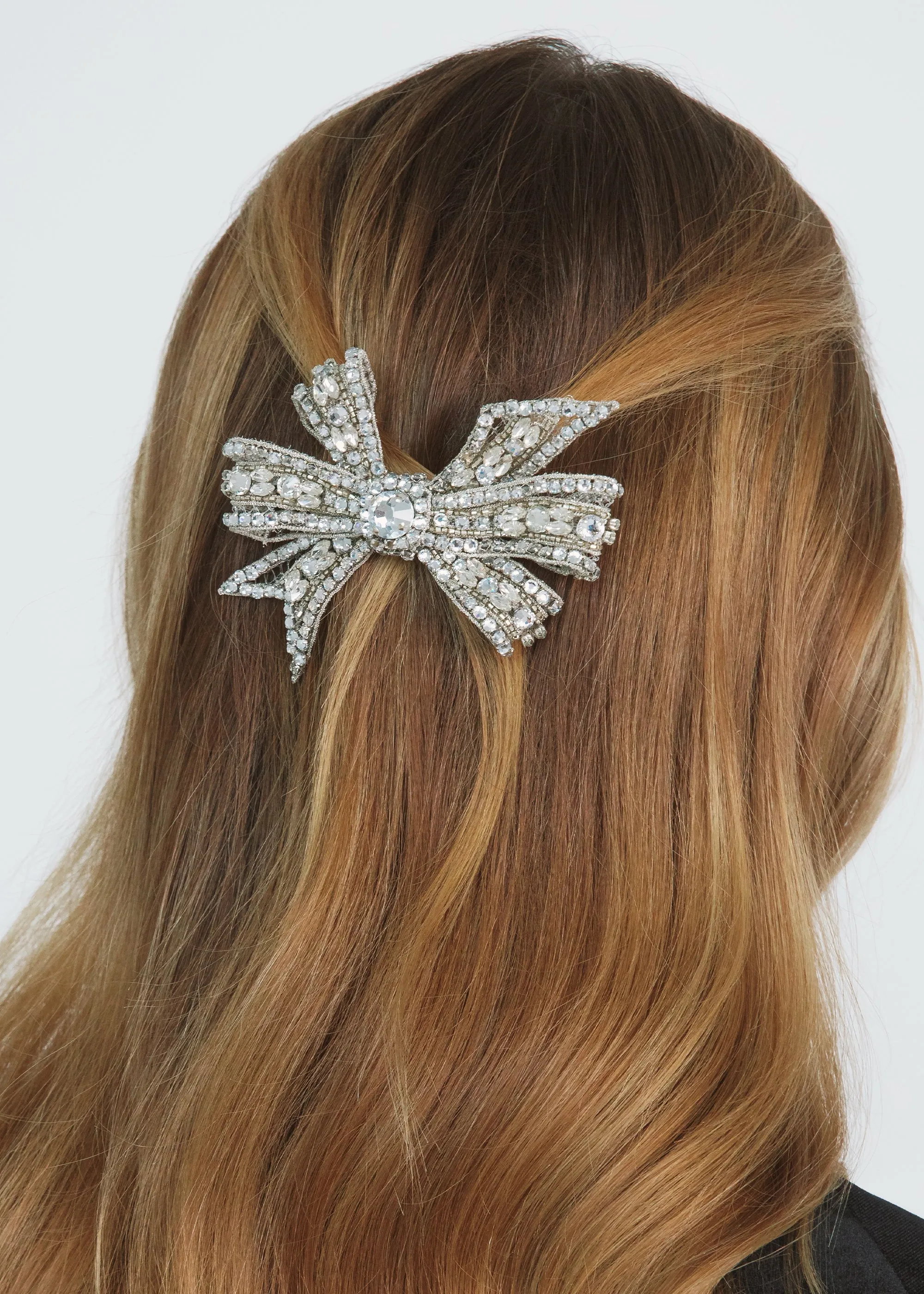Gracelyn Bow Barrette -- Crystal