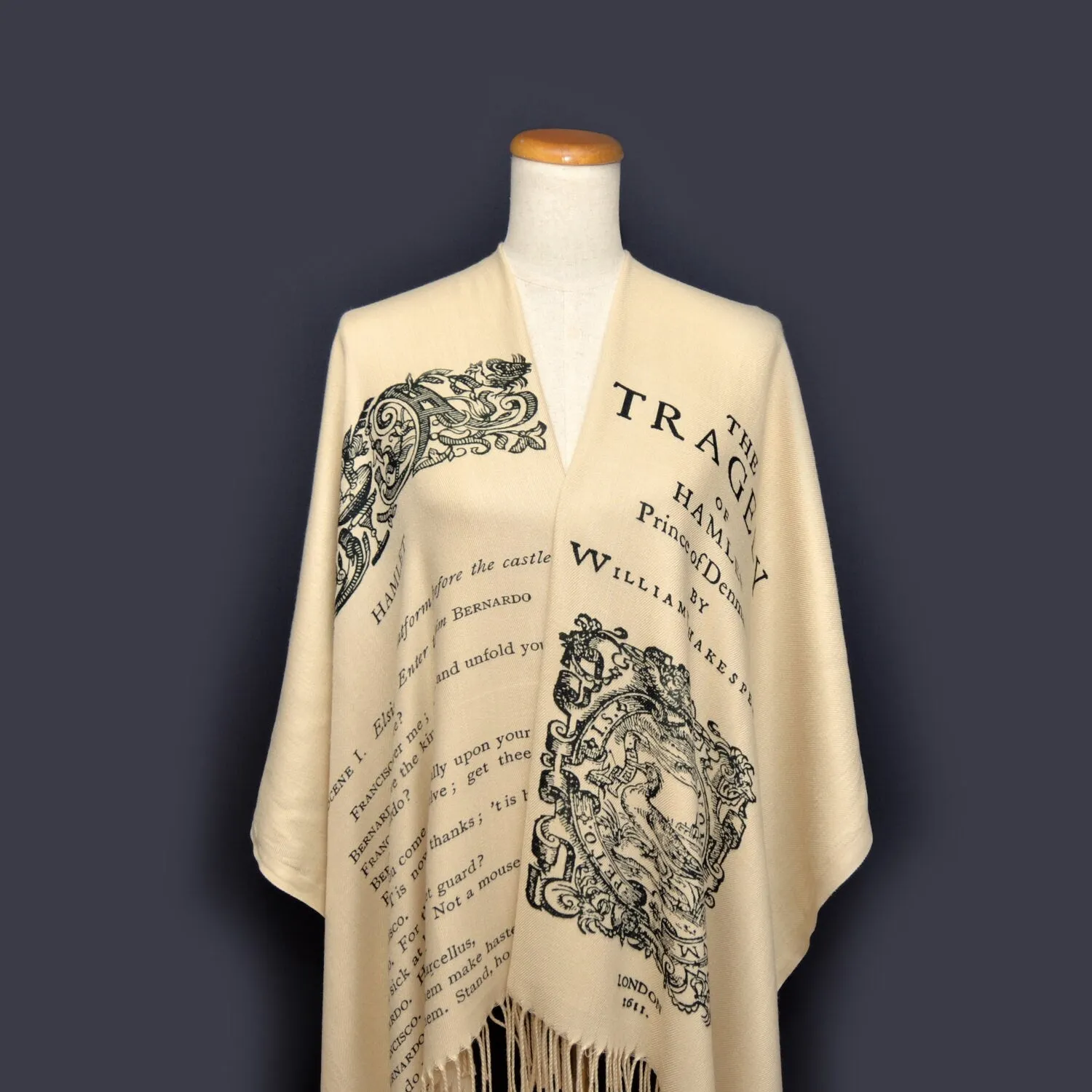 Hamlet Scarf/Shawl. William Shakespeare. The Tragedy of Hamlet, Prince of Denmark by William Shakespeare Scarf.