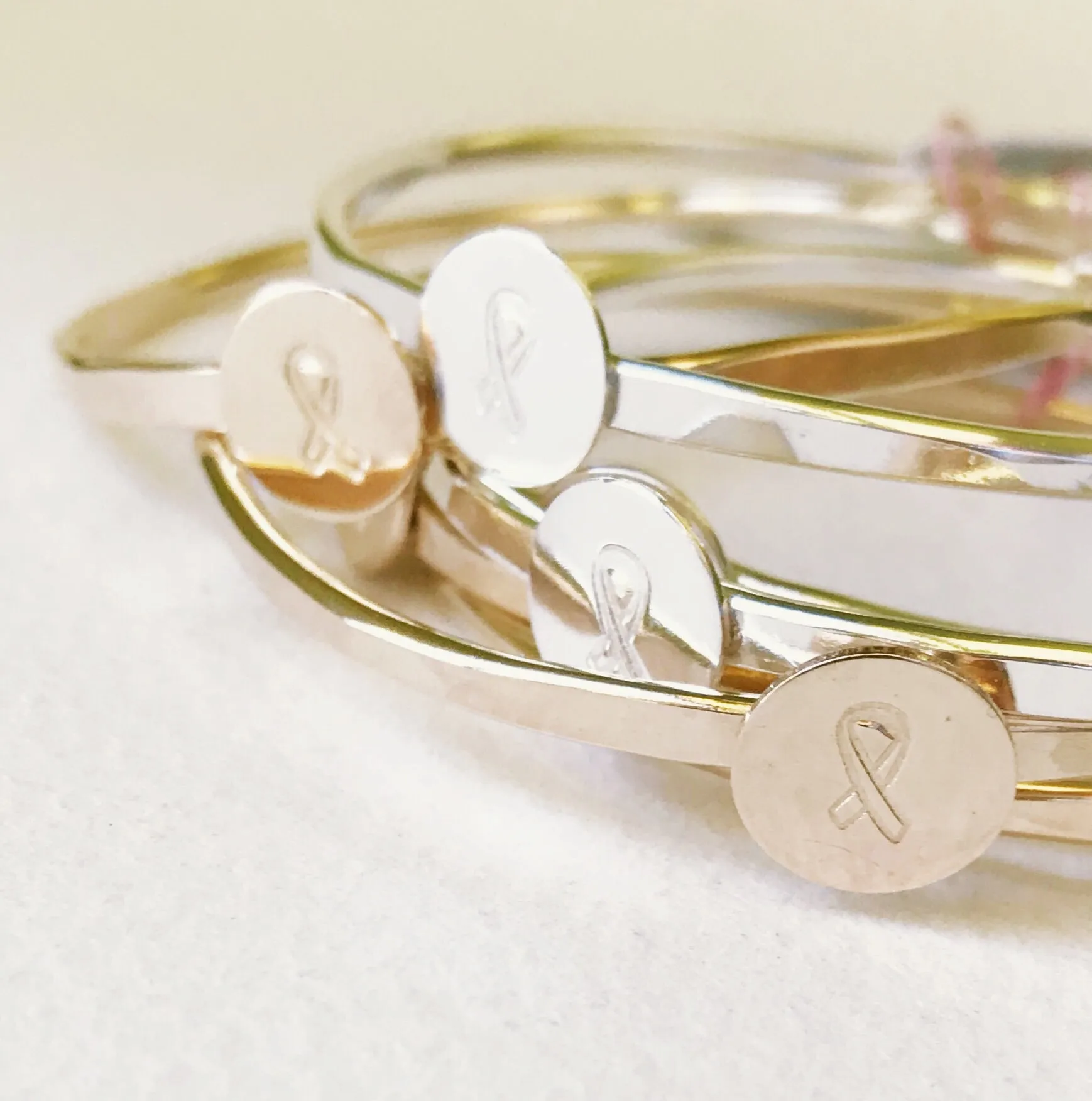 Hammered Ribbon Bangle in 14k goldfill