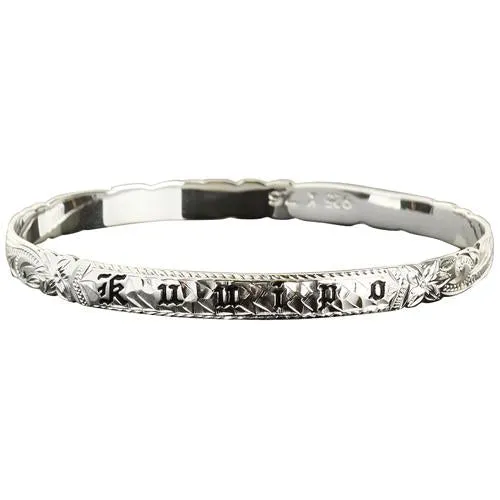 Hawaiian Jewelry Kuuipo (Sweetheart) Cut Out Black Baby Bangle