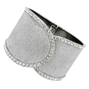 High polished (no plating) Stainless Steel Bangle with Top Grade Crystal in Clear for Women Clear Stone Color Style TK1152