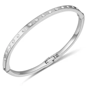 In-Line Bangle White Gold Embellished With SWAROVSKI Crystals