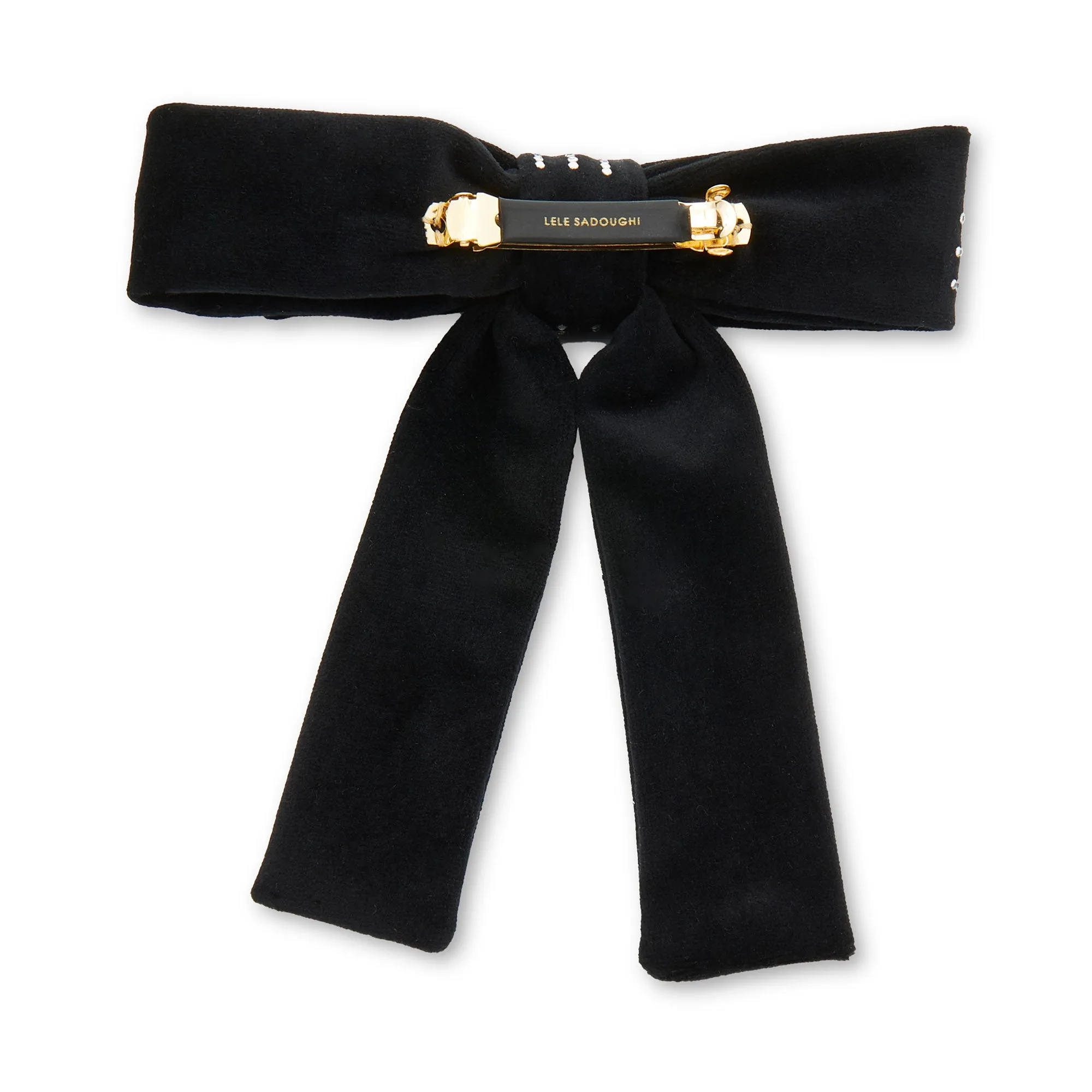 JET CRYSTAL PINSTRIPE ANTOINETTE BOW BARRETTE