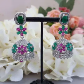Jhumki Tikka Set Ruby Green