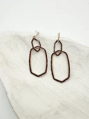 Kaylee Maroon Dangle Earrings