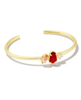 Kendra Scott Alexandria Gold Cuff Bracelet in Cranberry Mix