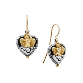 Konstantino Angelic Silver and 18K Gold Heart Drop Earrings