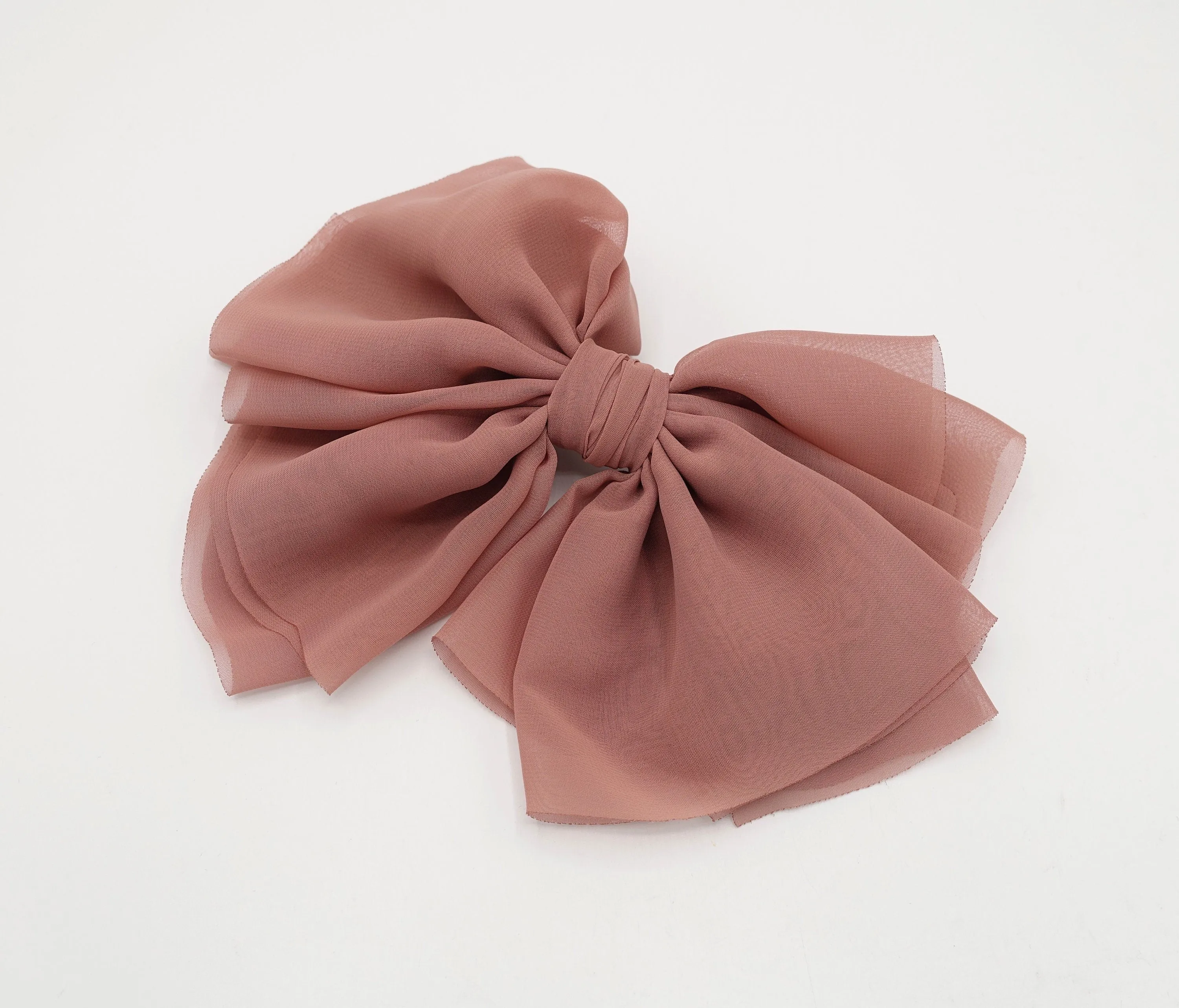large chiffon hair bow multi-layered hair bow for women