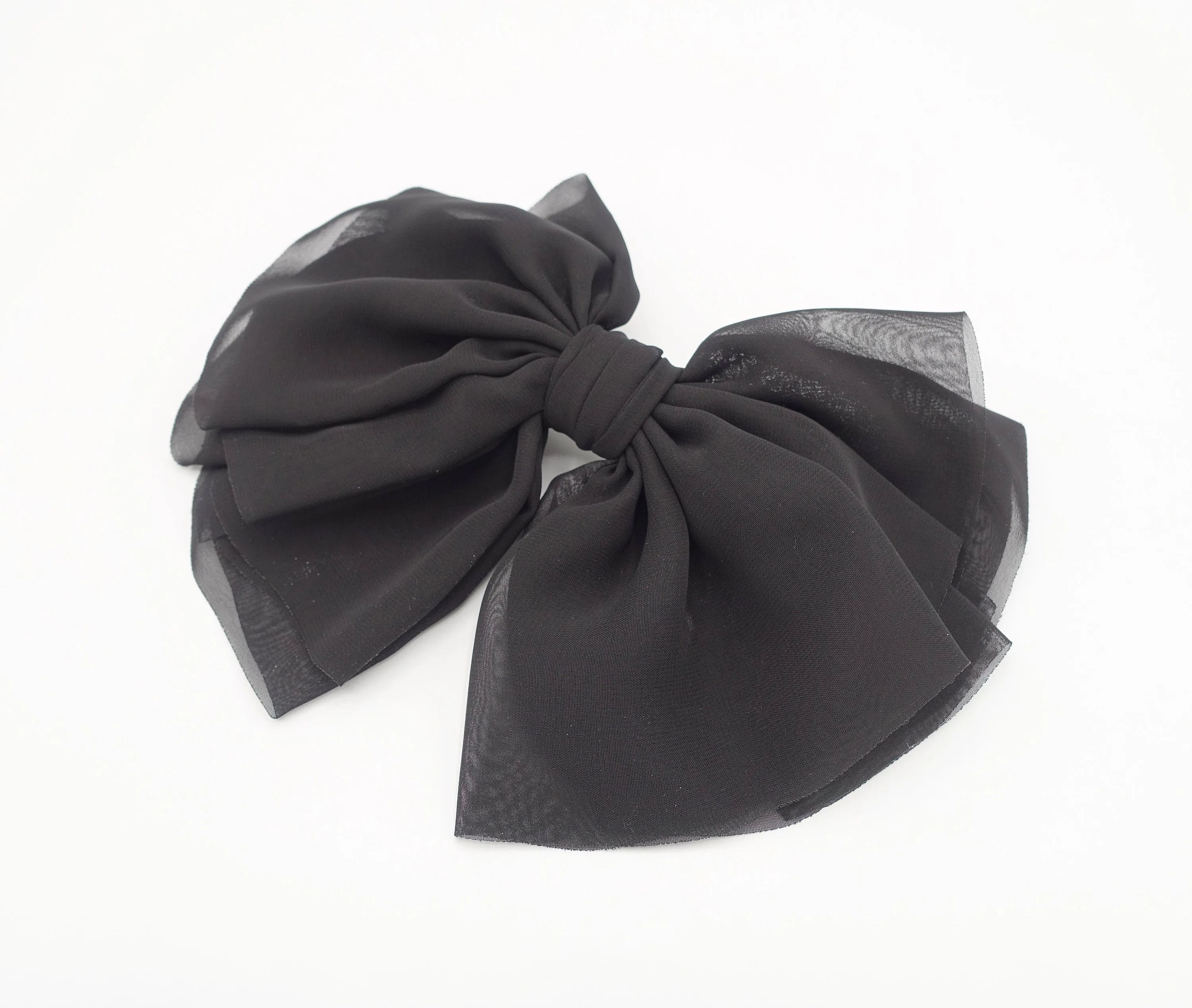 large chiffon hair bow multi-layered hair bow for women